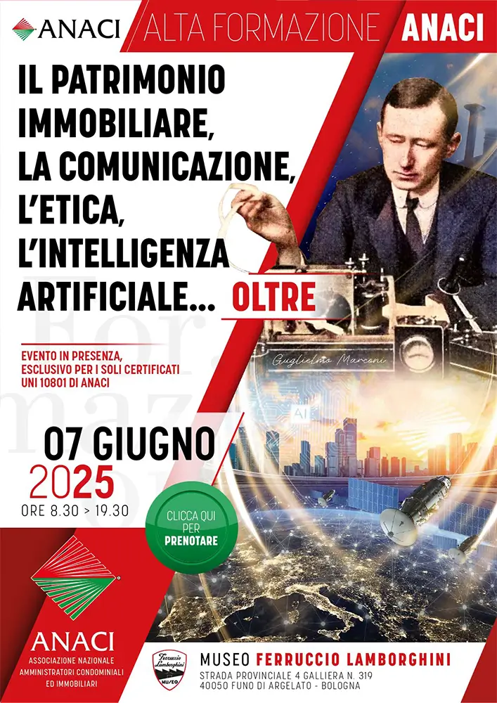 Evento Alta Formazione ANACI Nazionale che ha radunato oltre 500 Amministratori di Condominio certificati UNI1081 a Bologna